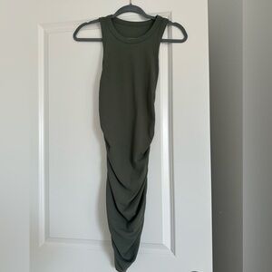 Green ruched dress